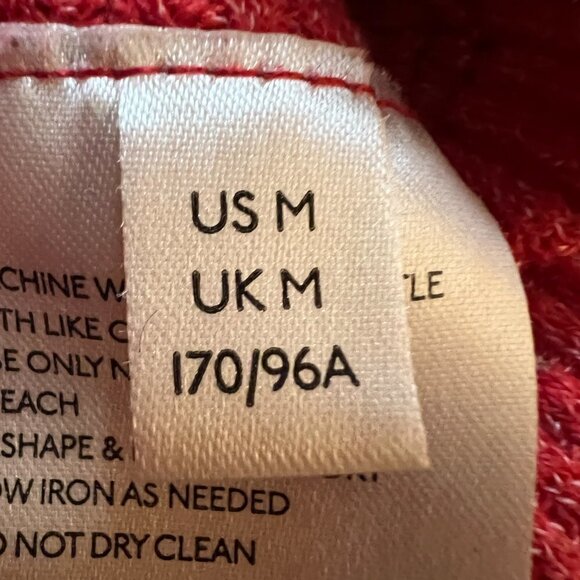 We The Free Oversized Thermal Red/Paisley Print Balloon Sleeves Top Size M - Picture 5 of 7